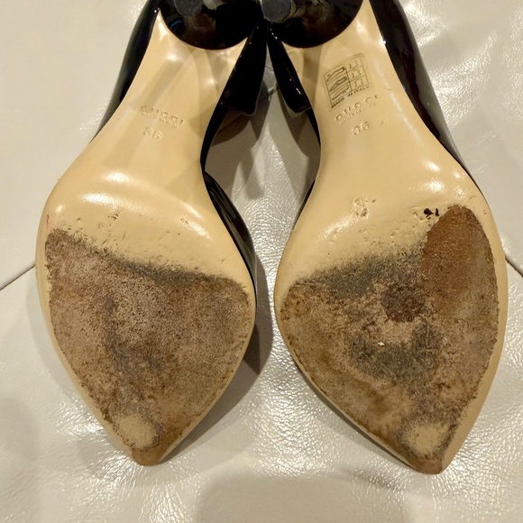 Gucci 284145 Black Patent Leather Pointed Toe Pumps Size 6 / 36 - Picture 8 of 10